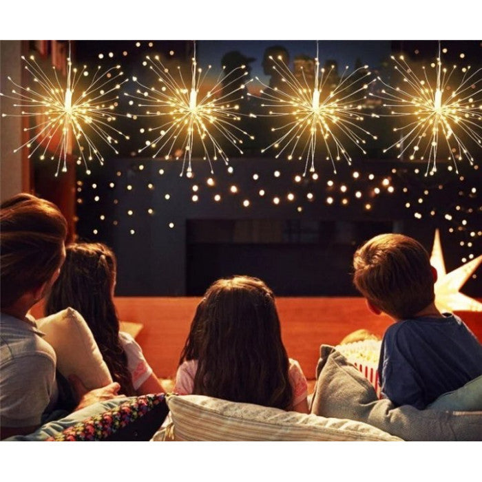 ZB-013-5G Firework Copper Wire LED Curtain Lights, Gold Light, 5 Bundles, 5 m - Image 2