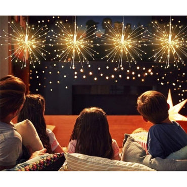 ZB-013-5G Firework Copper Wire LED Curtain Lights, Gold Light, 5 Bundles, 5 m - Image 2