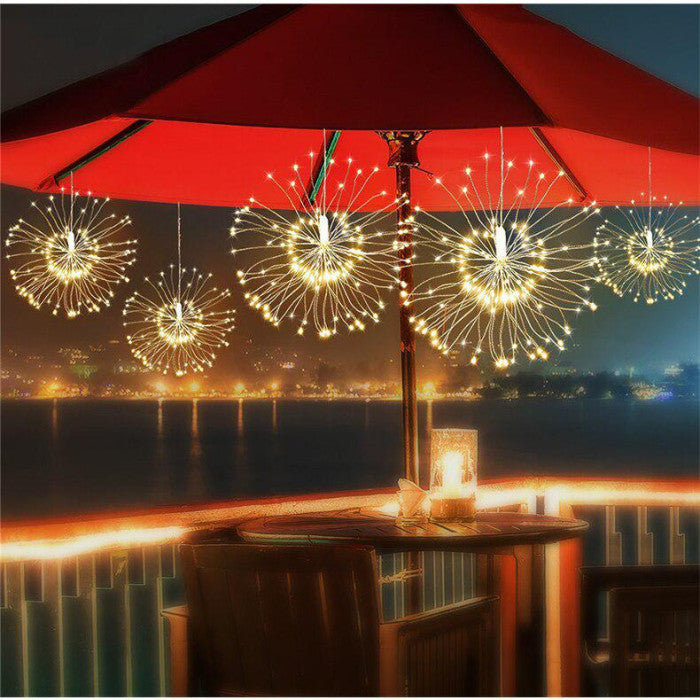 ZB-013-5G Firework Copper Wire LED Curtain Lights, Gold Light, 5 Bundles, 5 m - Image 3