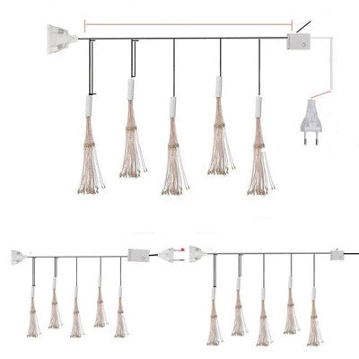 ZB-013-5G Firework Copper Wire LED Curtain Lights, Gold Light, 5 Bundles, 5 m - Image 4