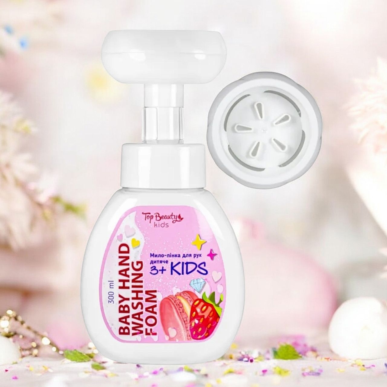 Top Beauty Kids Strawberry Macaron Foaming Liquid Hand Soap, 300 mL - Image 2