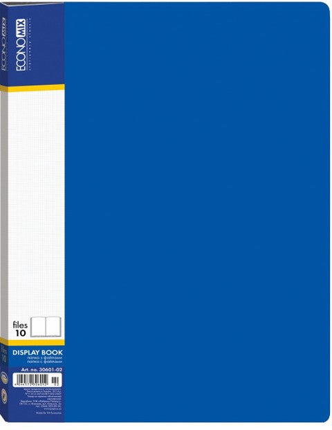 Economix 30601 A4 Display Book, 10 Pockets, Assorted