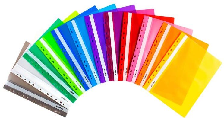 Knopka 31510 A4 Plastic File Folder with Fasteners, Assorted