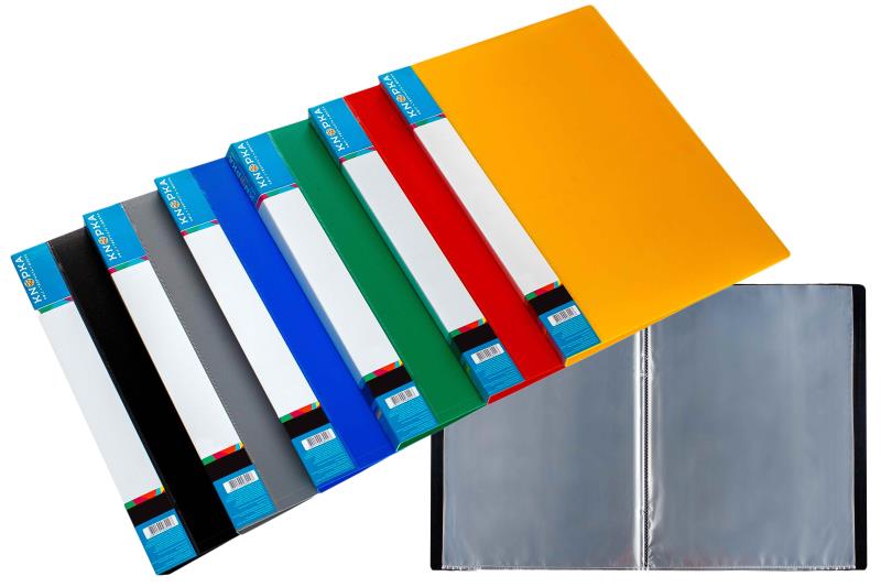 Knopka 30602 A4 Plastic Display Book, 20 Pockets, Assorted