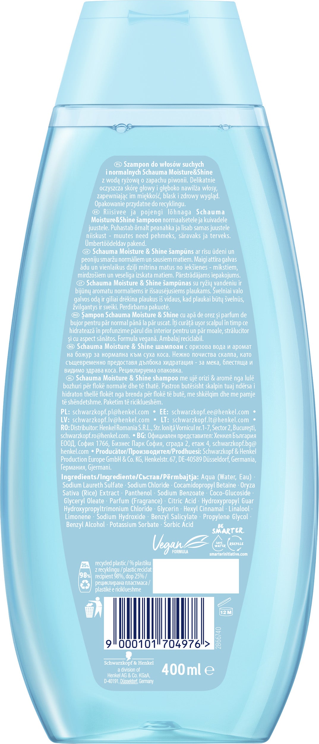 Schauma Moisture & Shine Shampoo, 400 mL - Image 2