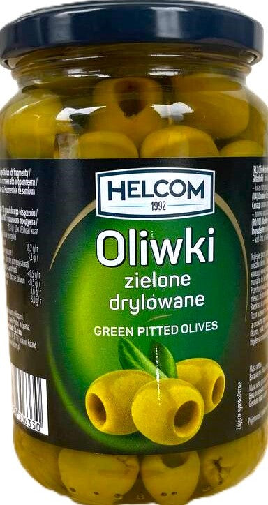 Helcom Pitted Green Olives in Jar, 330 g
