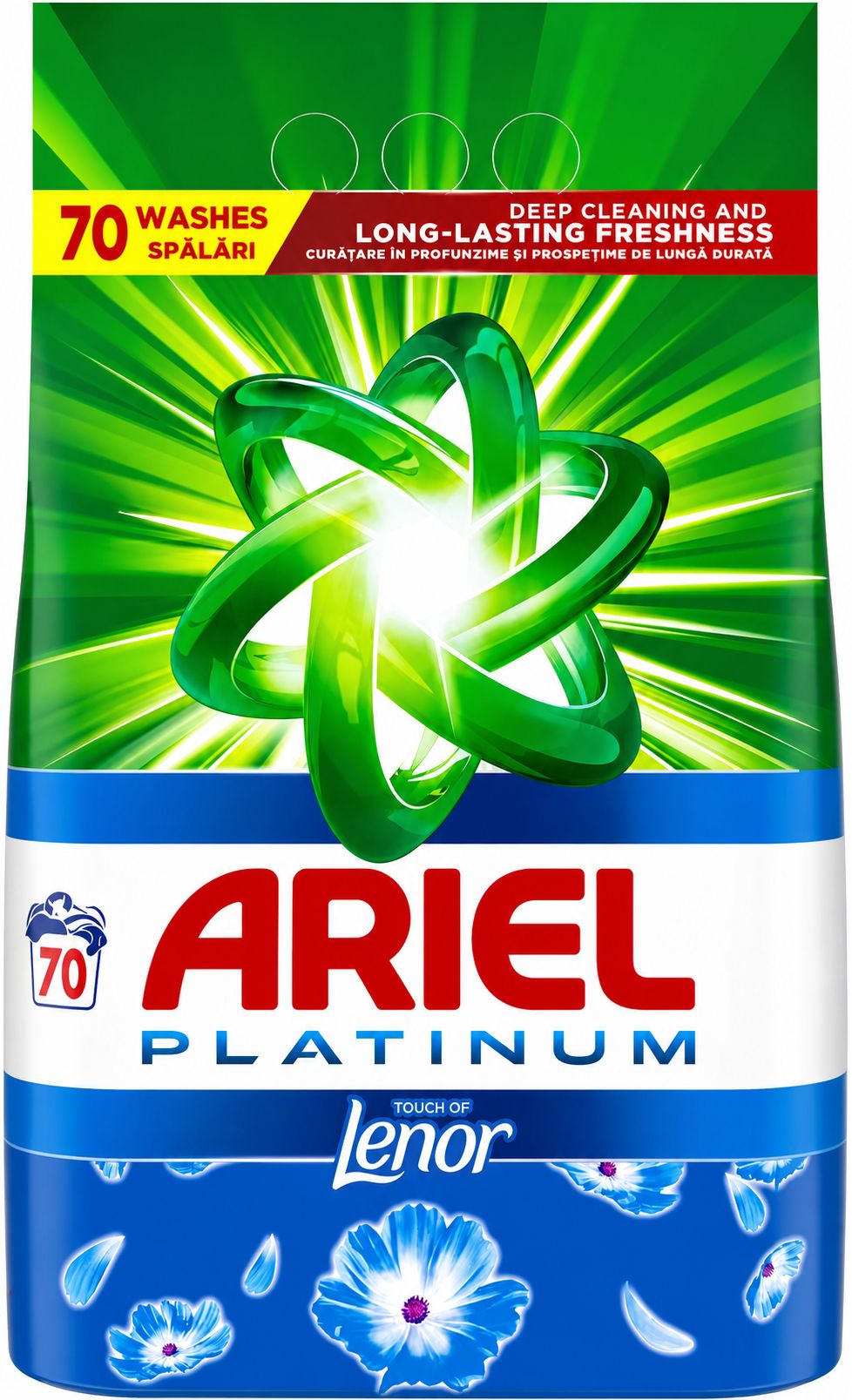 Ariel Platinum Touch of Lenor Laundry Detergent Powder, 70 Loads, 4.55 kg