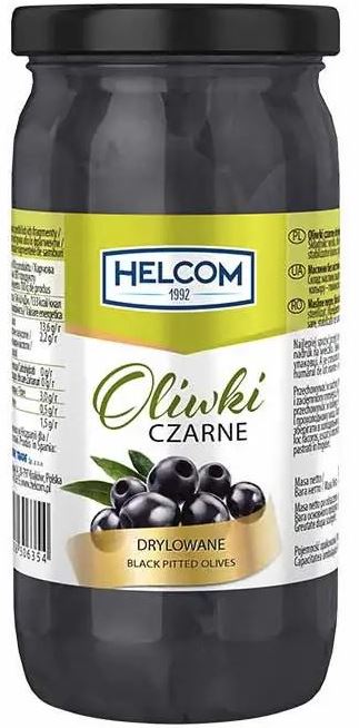 Helcom Pitted Black Olives in Glass Jar, 230 g