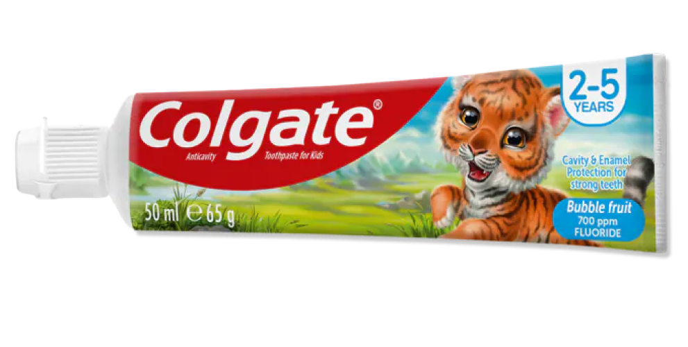 Colgate Bubble Fruit Ages 2-5 Kids Toothpaste, 50 mL - Image 3