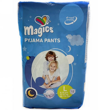 Magics Size L Baby Pull-Up Diaper Pants for Ages 8-15, 27-57 kg, 12 pcs - Image 2