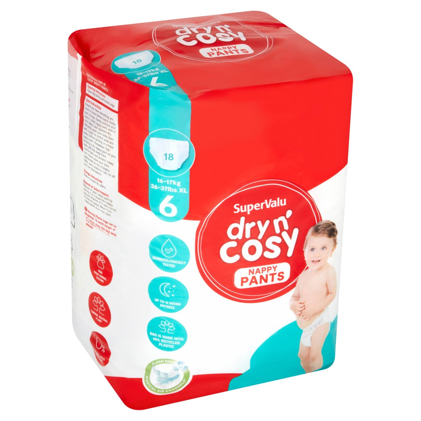 SuperValu Dry n' Cosy Size 6 Baby Pull-Up Diaper Pants, 16-17 kg, 18 pcs - Image 2