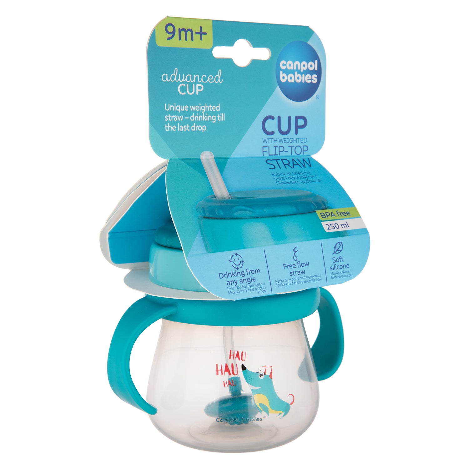 Canpol Babies 56/517 Baby Cup with Folding Weighted Silicone Straw, 9+ Months, 250 mL - Image 3