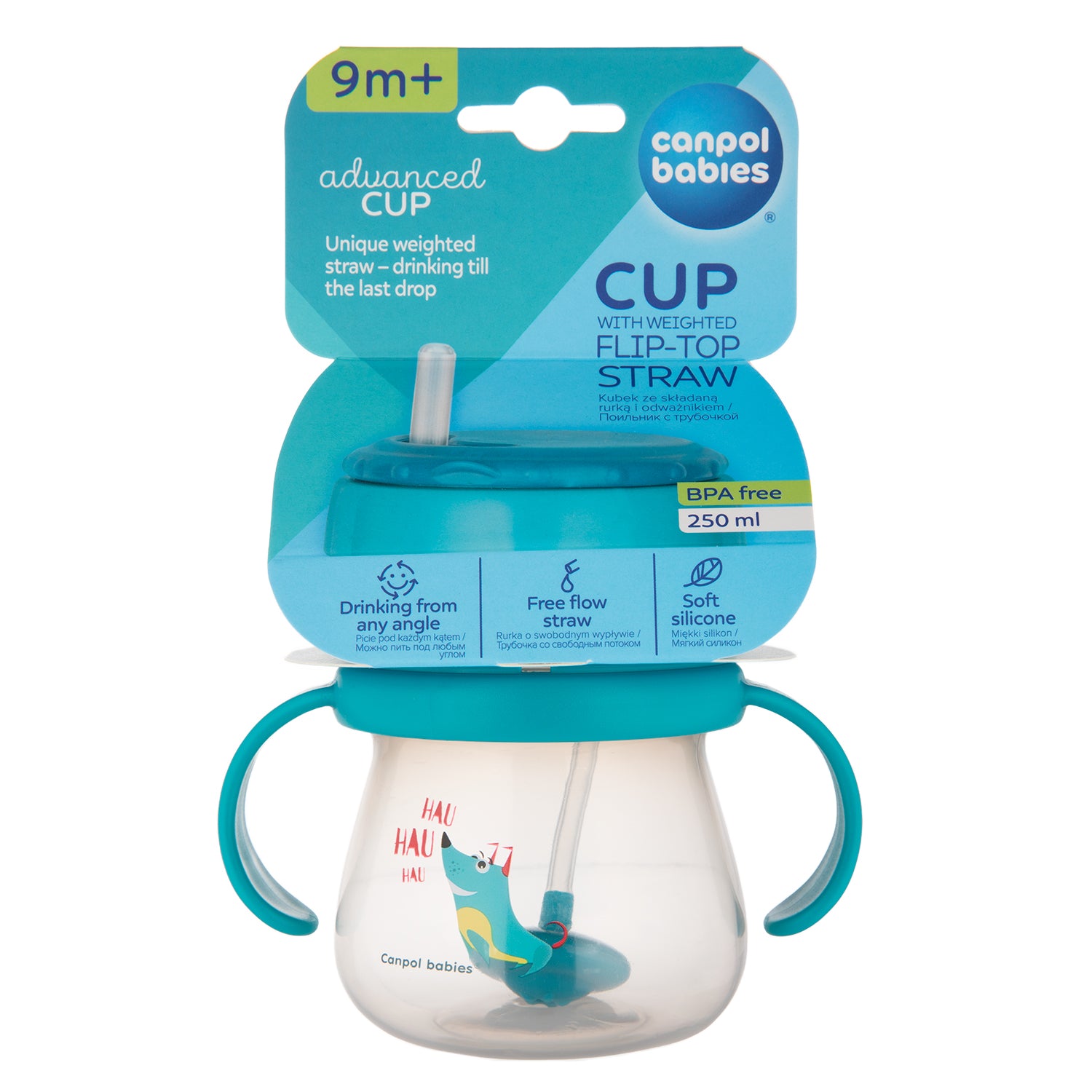 Canpol Babies 56/517 Baby Cup with Folding Weighted Silicone Straw, 9+ Months, 250 mL - Image 4