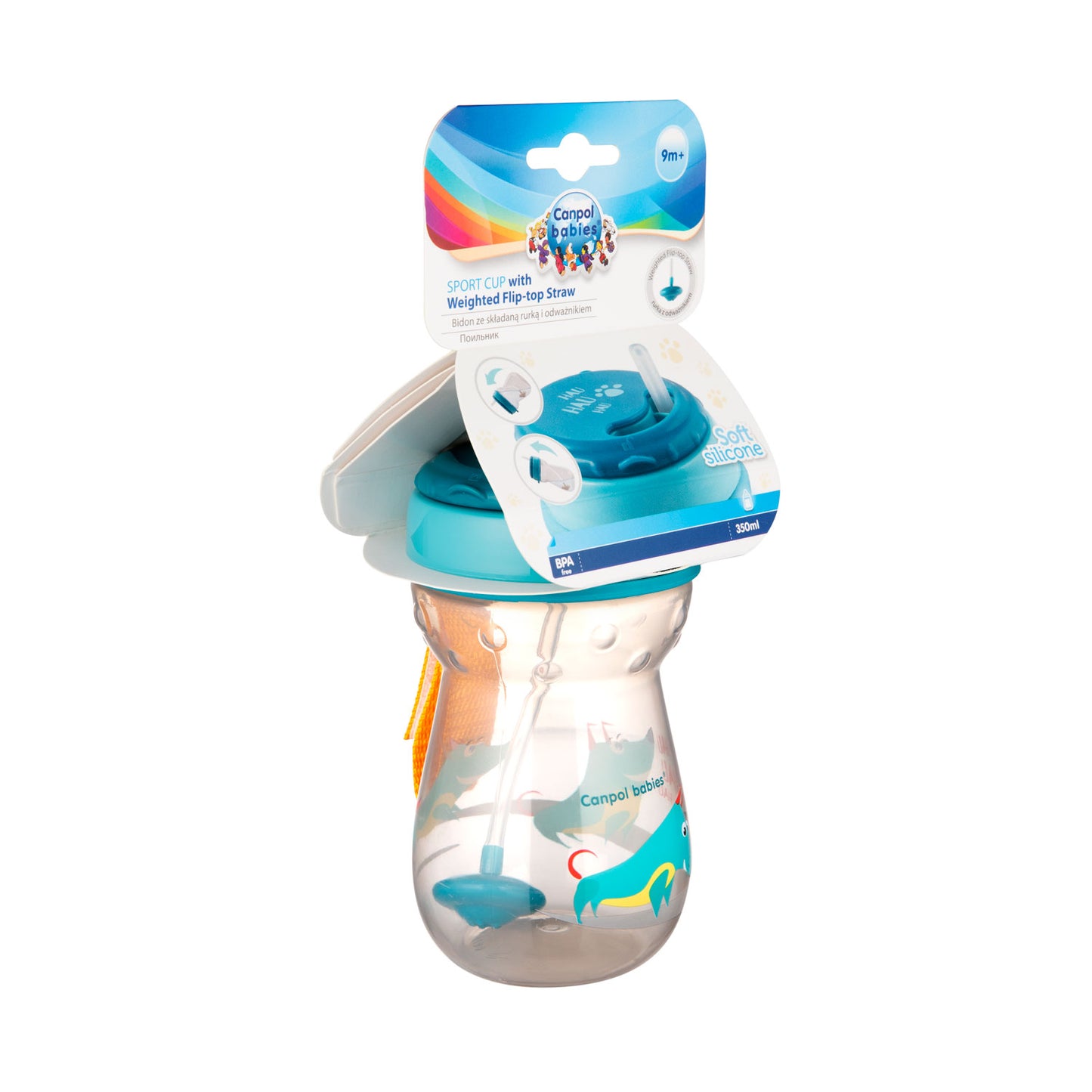 Canpol Babies 56/518 Baby Cup with Folding Weighted Silicone Straw, 350 mL - Image 4