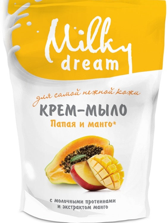 Milky Dream Papaya & Mango Liquid Cream Soap Refill Pouch, 500 mL