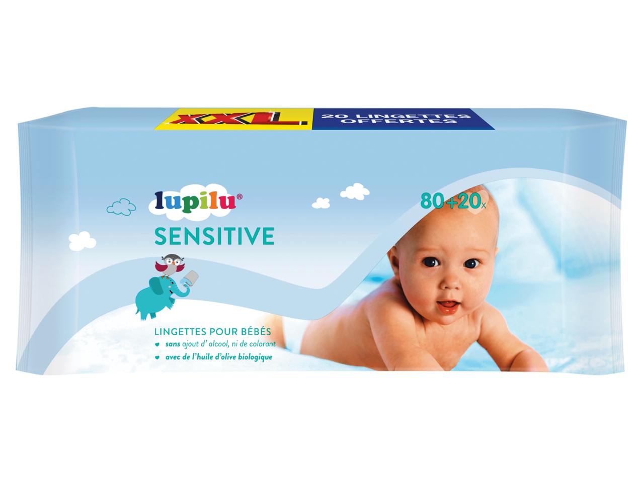 Lupilu Sensitive Baby Wet Wipes, 80 + 20 pcs