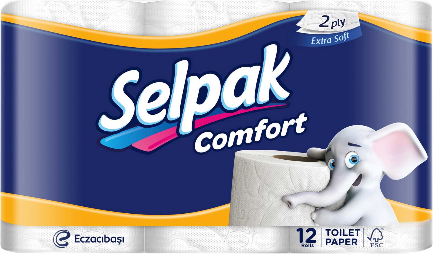 Selpak Comfort 2-Ply Toilet Paper, 12 Rolls