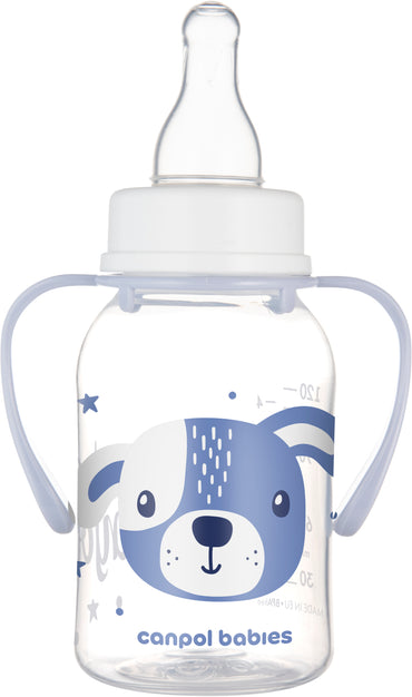 Canpol Babies 11/823 Blue Cute Animals Baby Bottle with Handles, 120 mL - Image 2