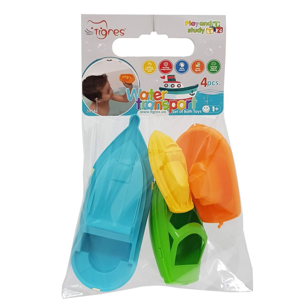 Tigres 39546 Water Transport Bath Toy Set, 4 pcs - Image 2