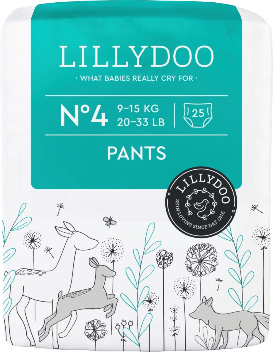Lillydoo 4 Baby Pull-Up Diaper Pants, 25 pcs, 9-15 kg