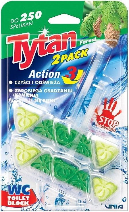 Tytan Action 3 Forest Toilet Block, 2 x 40 g
