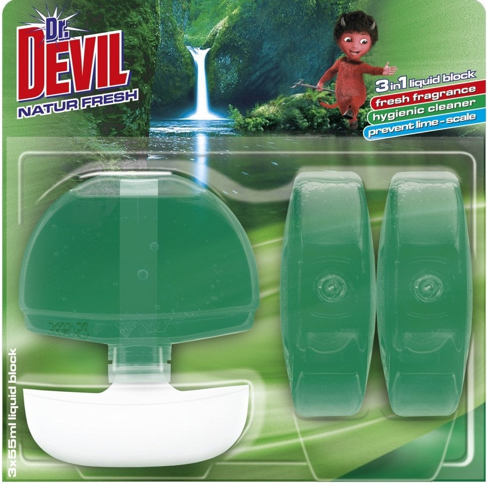 Dr.Devil Neutro Effect Natural Freshness Toilet Block, 3 x 55 mL