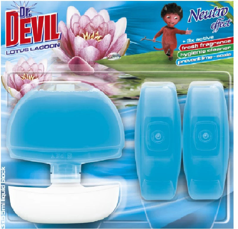 Dr.Devil Neutro Effect Lotus Lagoon Toilet Block, 3 x 55 mL