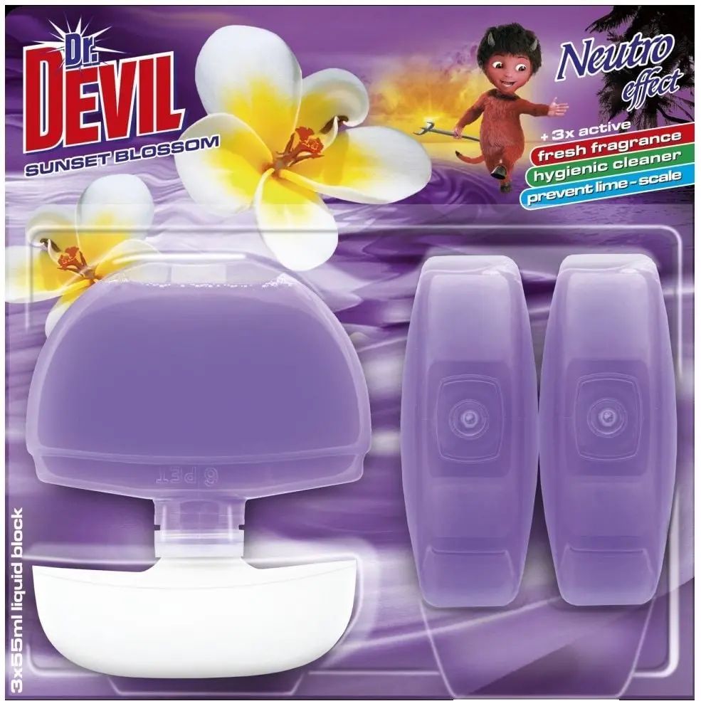 Dr.Devil Neutro Effect Floral Sunset Toilet Block, 3 x 55 mL
