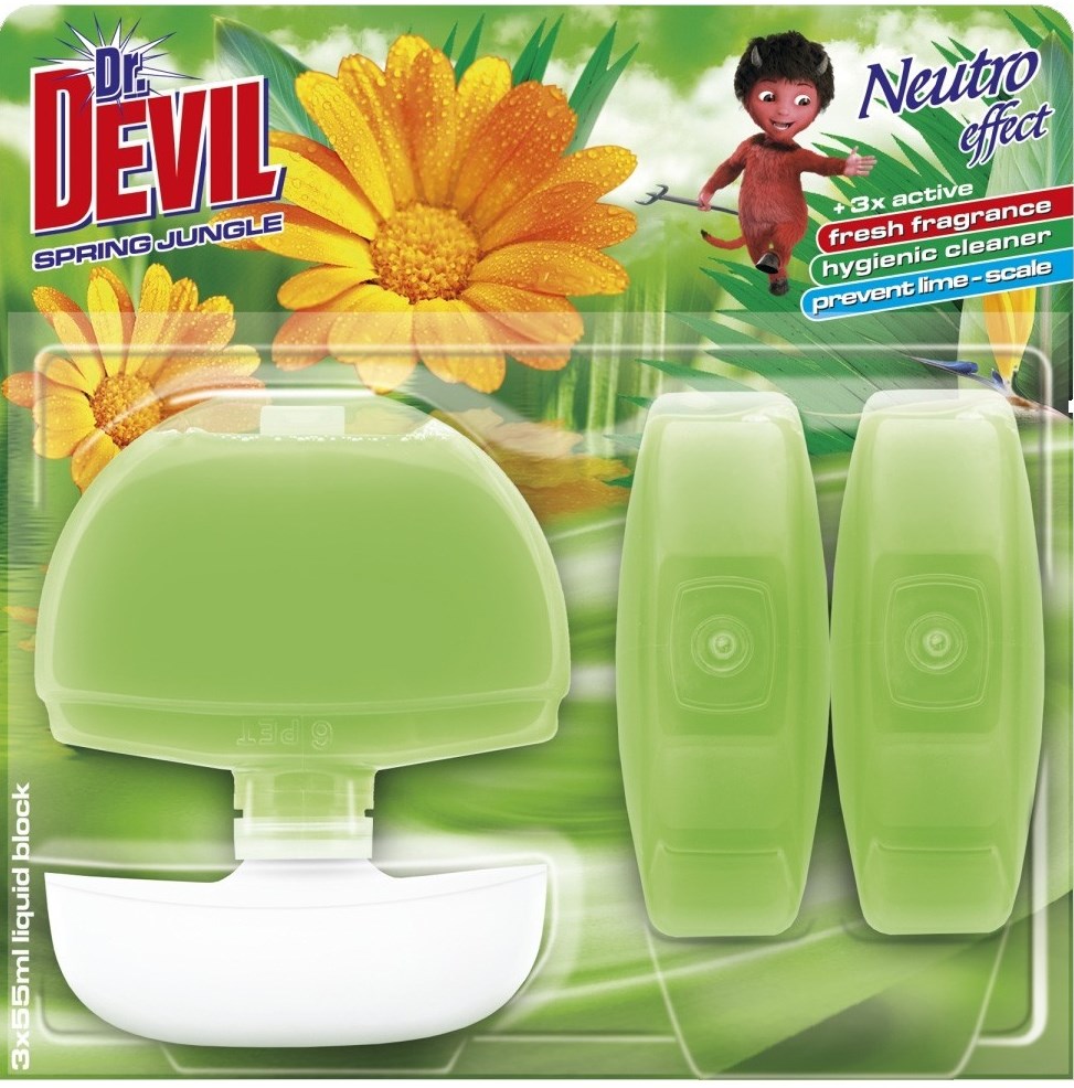 Dr.Devil Neutro Effect Spring Jungle Toilet Block, 3 x 55 mL