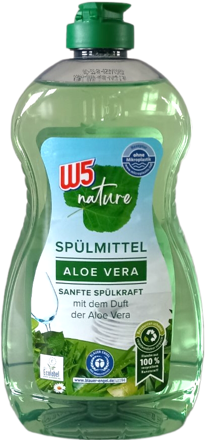 W5 Nature Aloe Vera Dishwashing Liquid, 500 mL