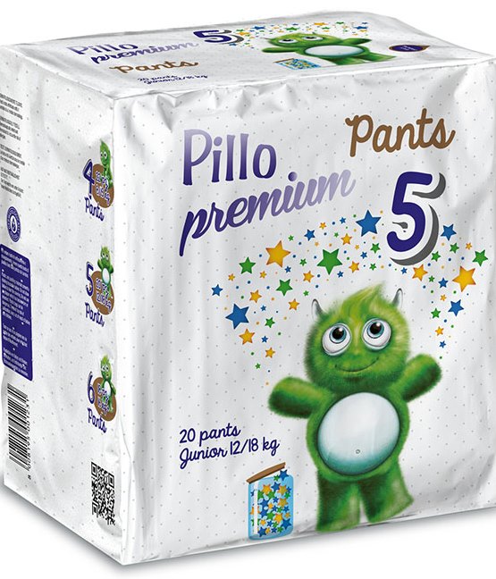 Pillo Premium Size 5 Baby Pull-Up Diaper Pants, 12-18 kg, 20 pcs