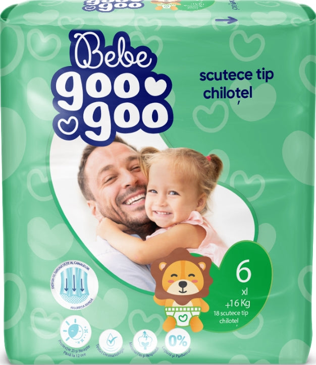 Bebe Goo Goo Size 6 Baby Pull-Up Diaper Pants, 16+ kg, 18 pcs
