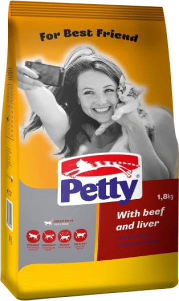 Petty Beef & Liver Adult Cat Food, 1.8 kg
