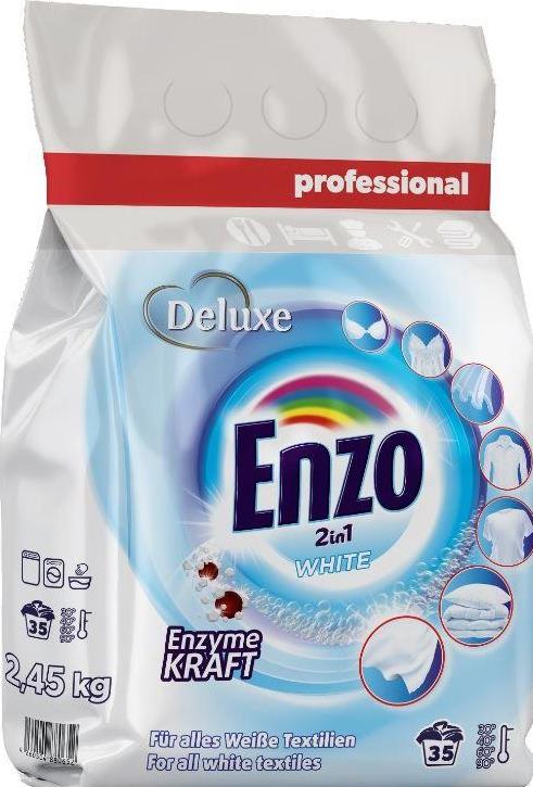 Deluxe Enzo 2-in-1 White Laundry Detergent Powder, 35 Loads, 2.45 kg