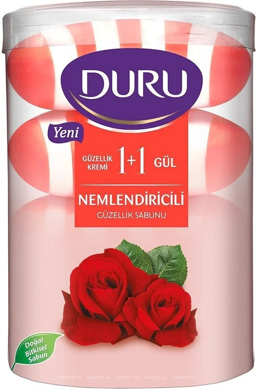 Duru Rose with Moisturizing Cream Bar Soap, 4 x 100 g