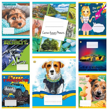 Tetrada Oblique-Line Notebook, 12 Sheets, Assorted - Image 2