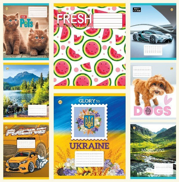 Tetrada Oblique-Line Notebook, 12 Sheets, Assorted - Image 4