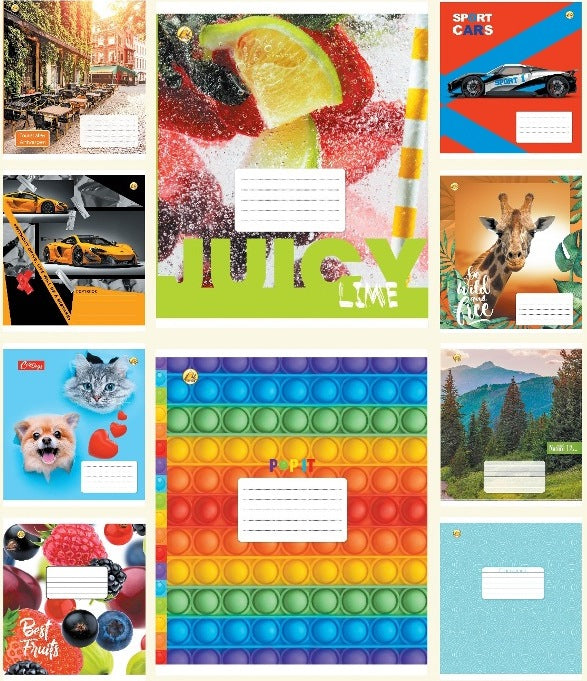 Tetrada Ruled Notebook, 12 Sheets, Assorted