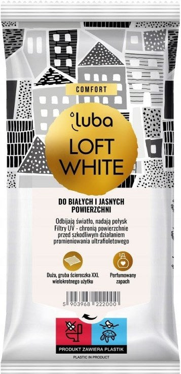 Luba Comfort Loft White Wet Wipes for White & Light Surfaces, 30 pcs