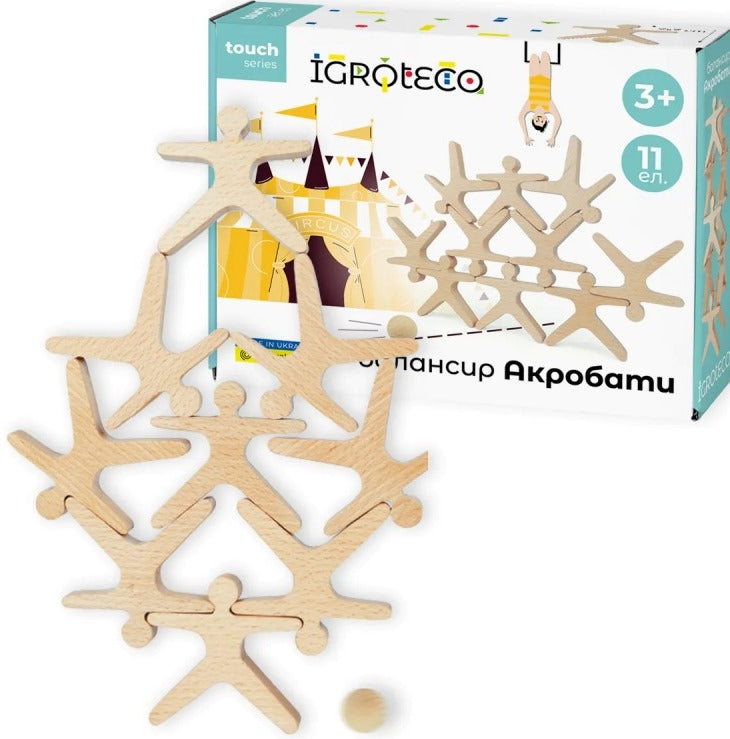 Igroteco 900491 Acrobats Wooden Balancing Game, 11 pcs