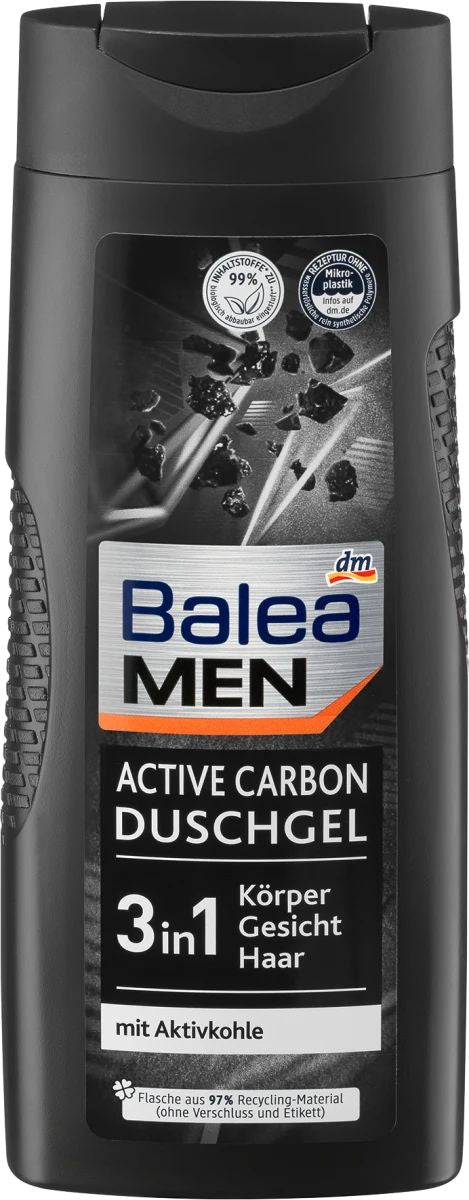 Balea Men Active Carbon 3-in-1 Shower Gel, 300 mL