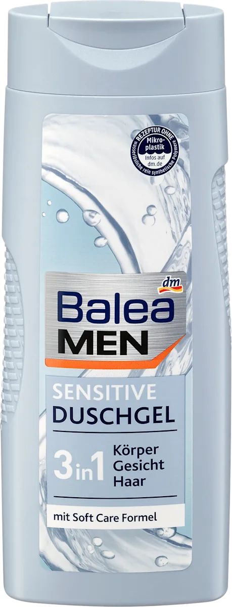Balea Men 3-in-1 Sensitive for Sensitive Skin Shower Gel, 300 mL - Image 2
