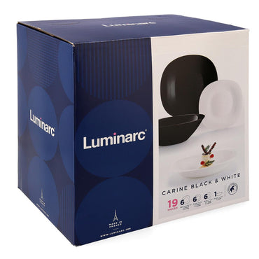 Luminarc Carine Black & White Dinnerware Set for 6, 19 pcs - Image 2