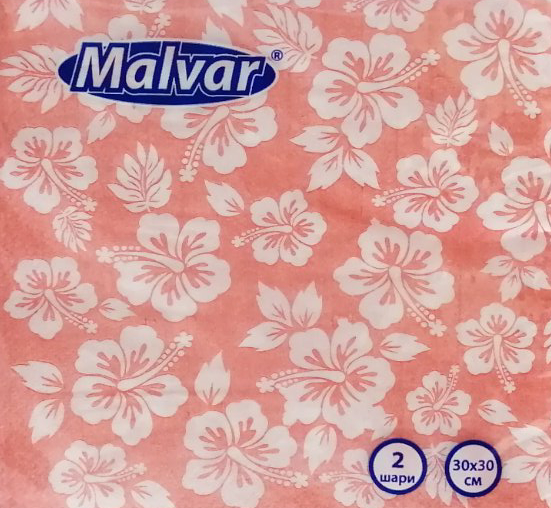 Malvar Flowers 2-Ply Napkins, 30 x 30 cm, 20 pcs