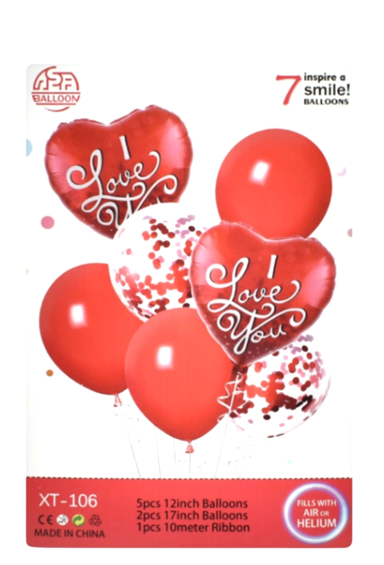 I Love You Balloon Set XT-106, 7 pcs