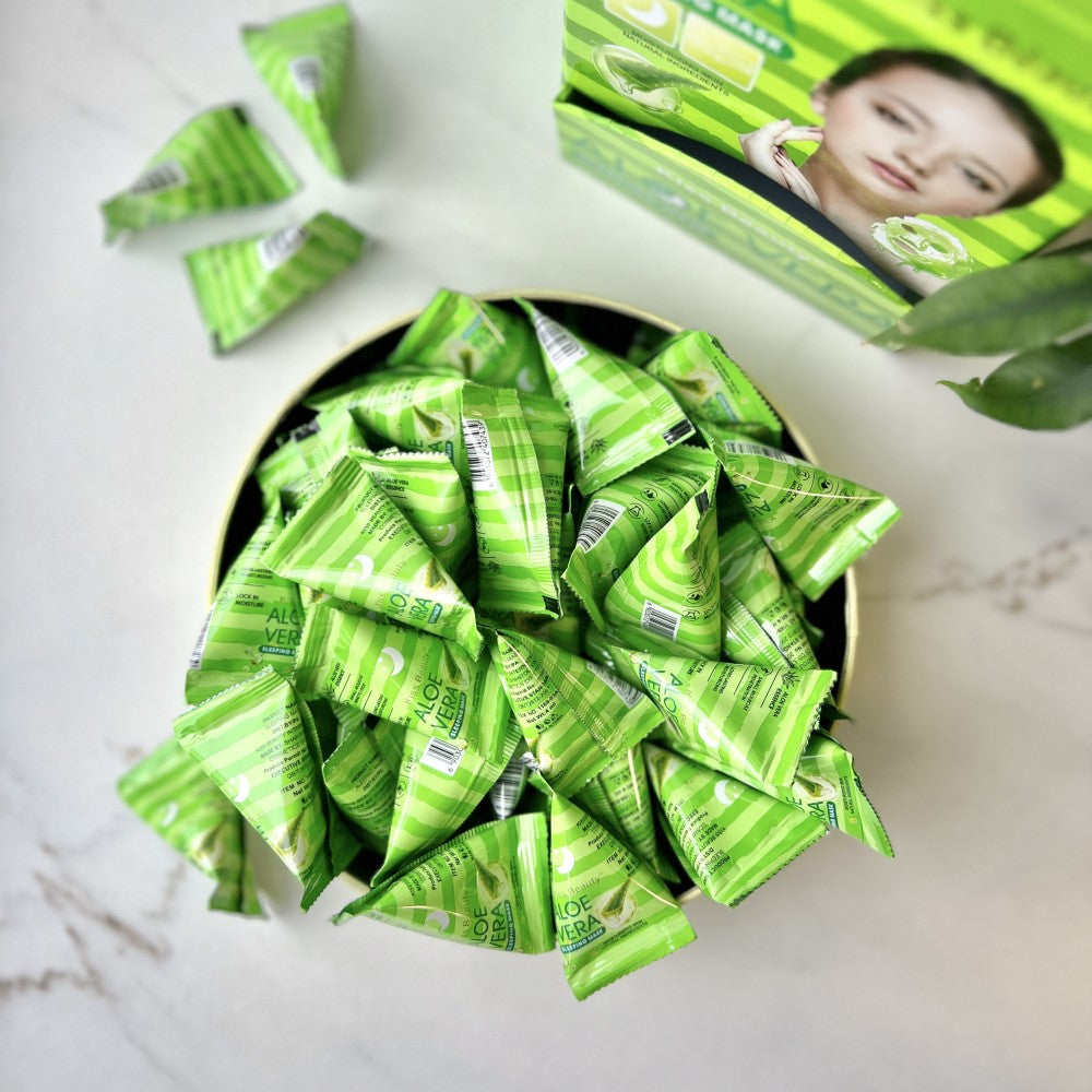 Kiss Beauty Aloe Vera Pyramid Sachet Overnight Face Mask, 4 mL - Image 2