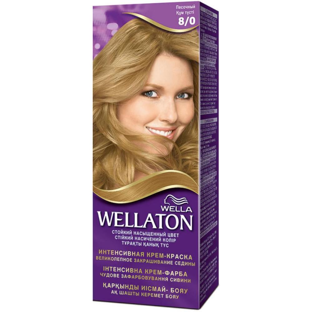 Wellaton Permanent Cream Hair Color 8/0 Sandy, 110 mL