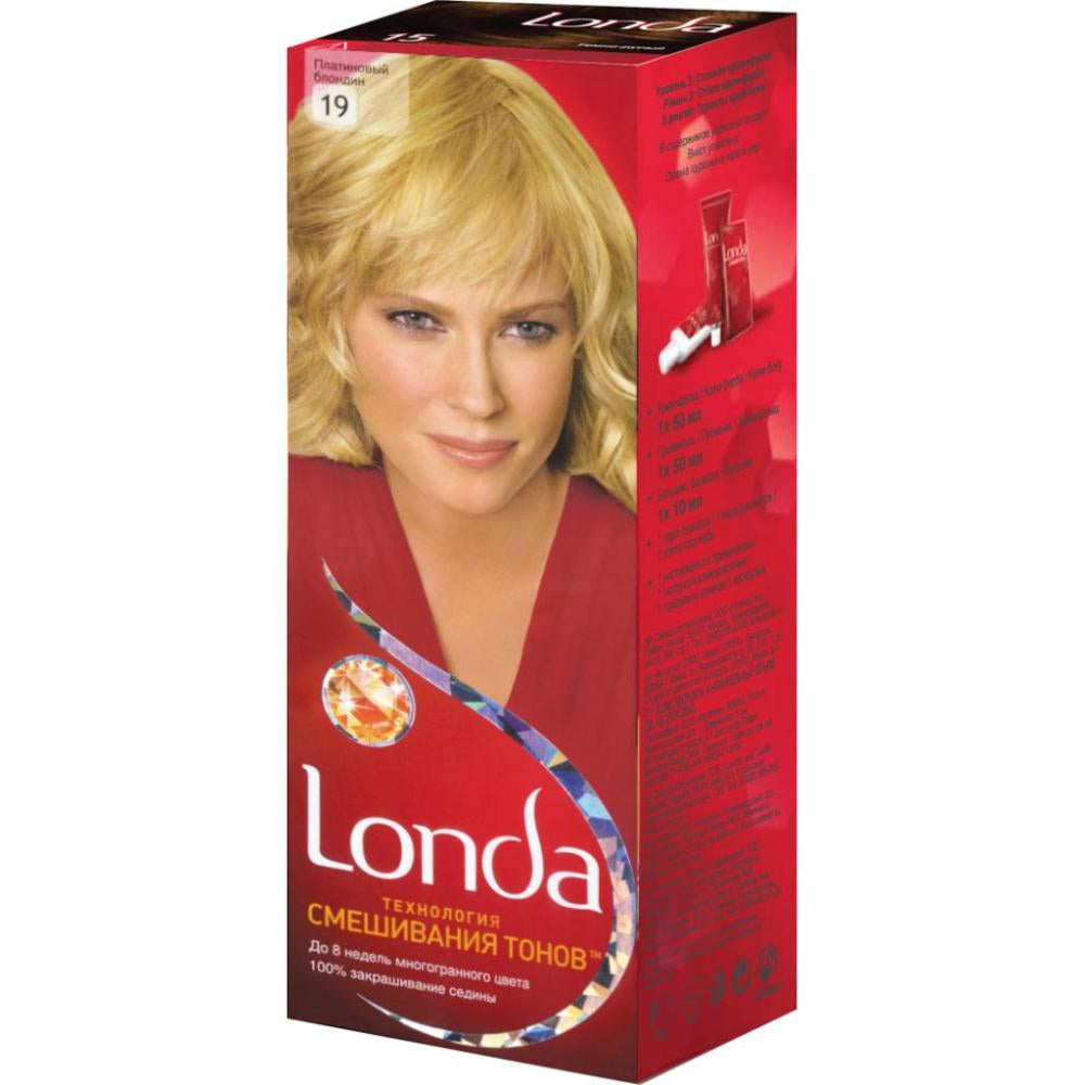 Londa 19 Platinum Blonde Permanent Cream Hair Color, 110 mL