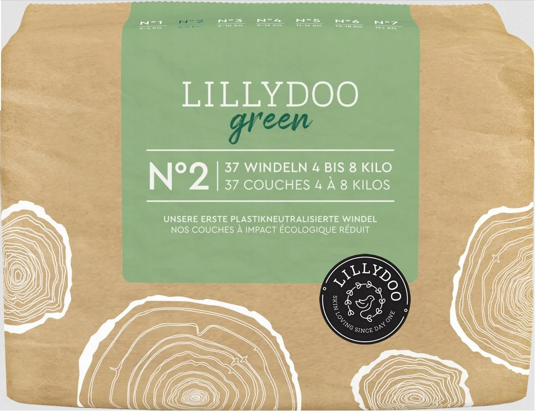 Lillydoo Green Size 2 Eco Baby Diapers, 4-8 kg, 37 pcs