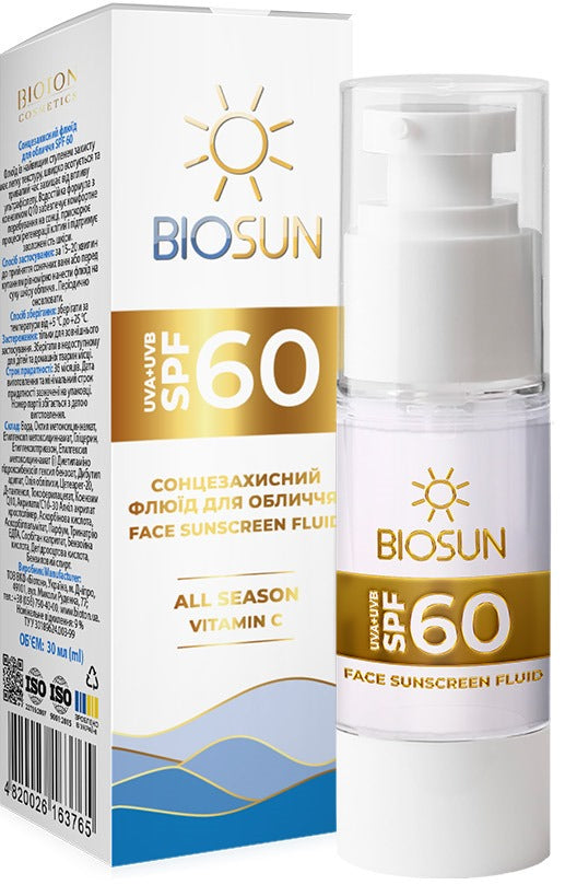 Bioton Cosmetics BioSun SPF 60 Face Sunscreen Fluid, 30 mL